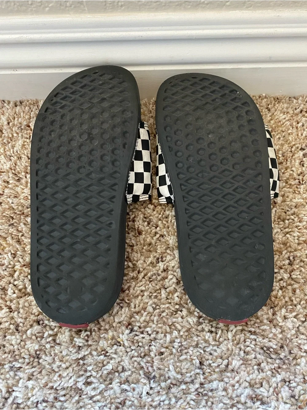 Vans Kid’s Black & White Checkered Slide Sandals Size 3